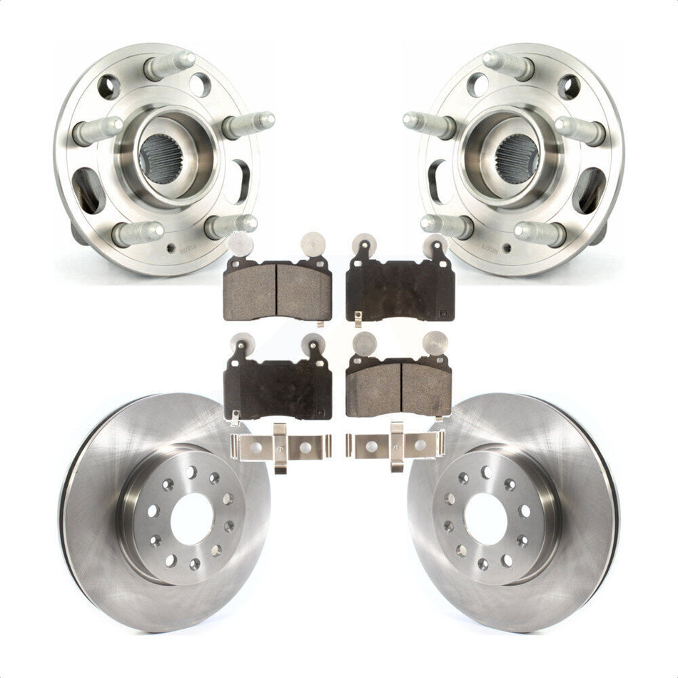 Front Hub Bearing Assembly Disc Brake Rotors And Ceramic Pads Kit For Cadillac CTS KBB-114875