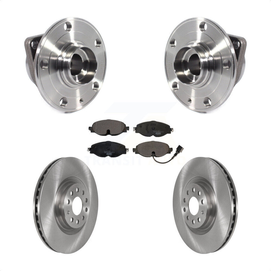 Front Hub Bearing Disc Brake Rotor Pad Kit For Volkswagen GTI Without Performance Package KBB-114881