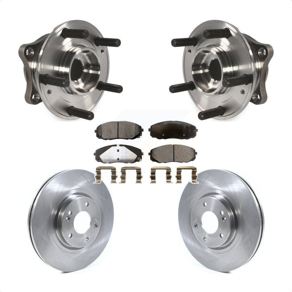 Front Hub Bearing Assembly With Disc Brake Rotors And Ceramic Pads Kit For 2015-2019 Kia Sedona KBB-114882