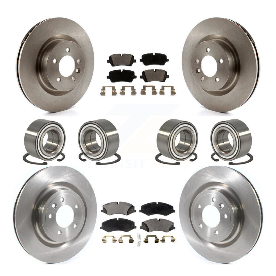 Front Rear Wheel Bearings Disc Brake Rotors And Ceramic Pads Kit (10Pc) For Land Rover Range Sport Discovery KBB-114895