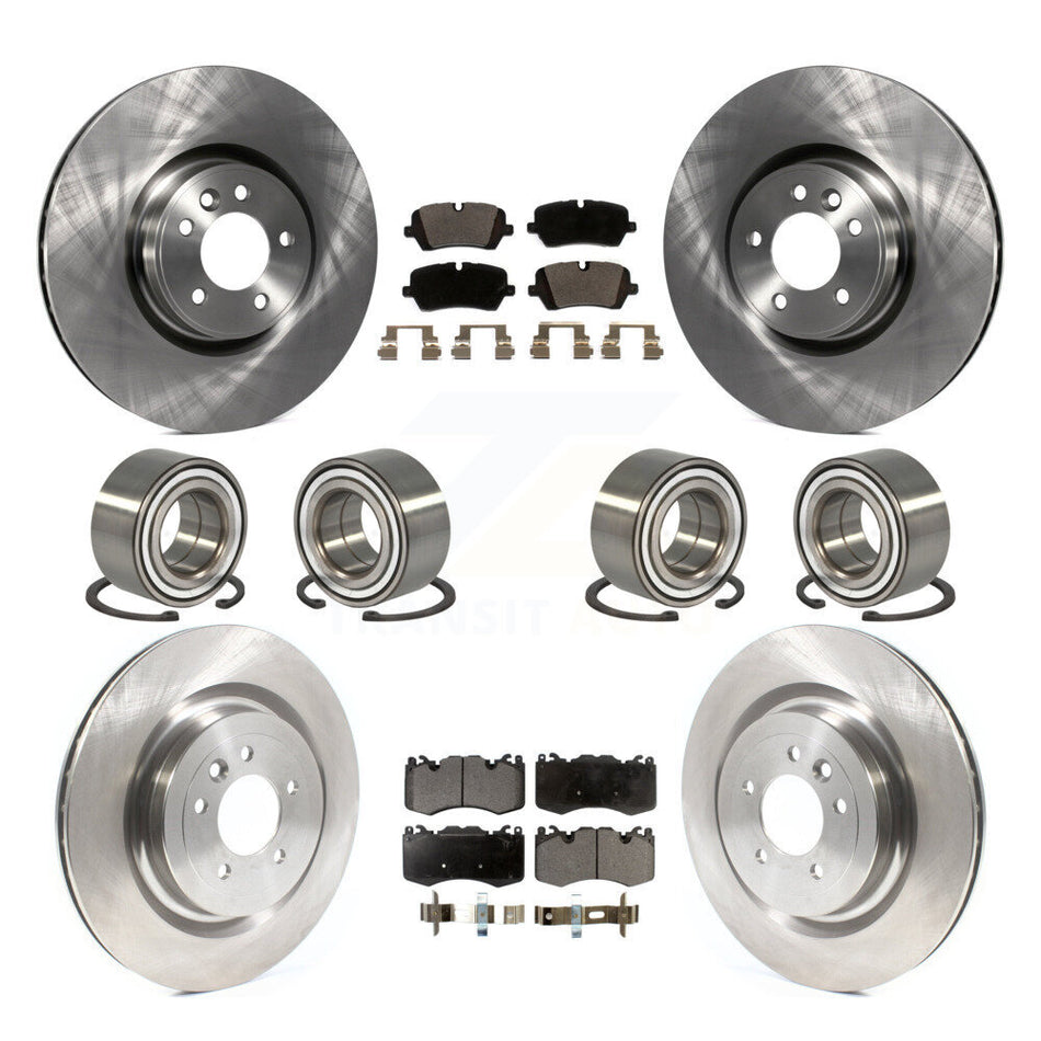 Front Rear Wheel Bearings Disc Brake Rotors And Ceramic Pads Kit (10Pc) For Land Rover Range Sport KBB-114896