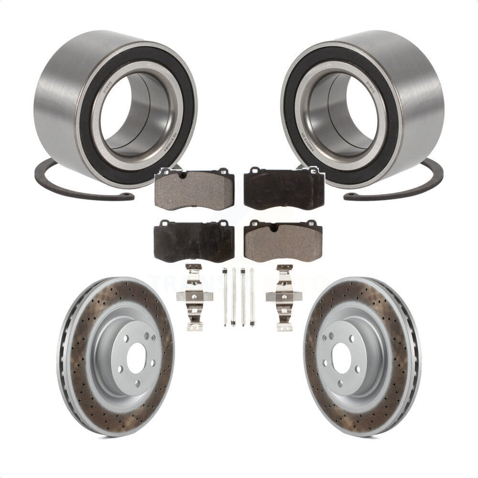 Front Wheel Bearing With Coated Disc Brake Rotors And Semi-Metallic Pads Kit For 2009 Mercedes-Benz S450 KBB-114901