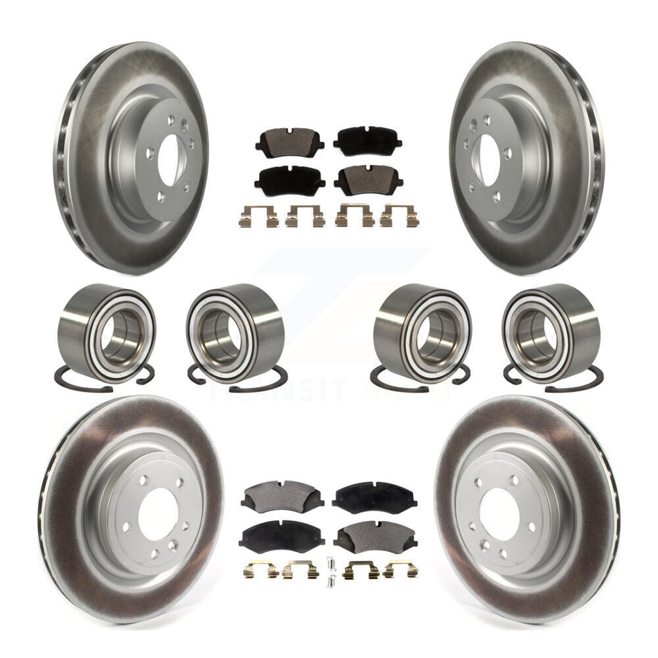 Front Rear Wheel Bearings Coated Disc Brake Rotors And Ceramic Pads Kit (10Pc) For Land Rover Range Sport Discovery KBB-114906