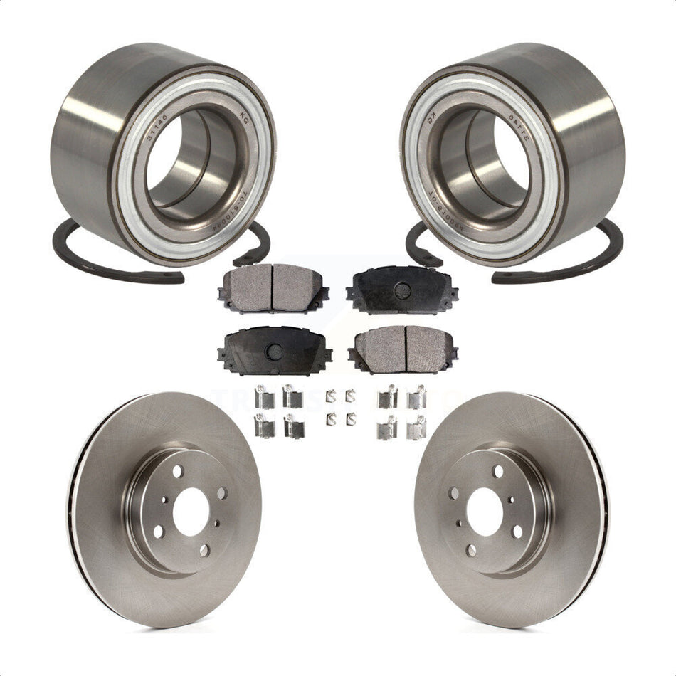 Front Wheel Bearing With Disc Brake Rotors And Semi-Metallic Pads Kit For Toyota Yaris KBB-114910