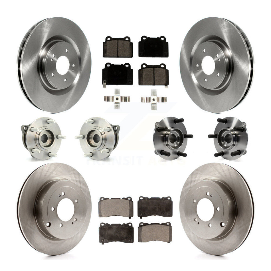 Front Rear Hub Bearings Assembly Disc Brake Rotors And Ceramic Pads Kit (10Pc) For Mitsubishi Lancer KBB-114930