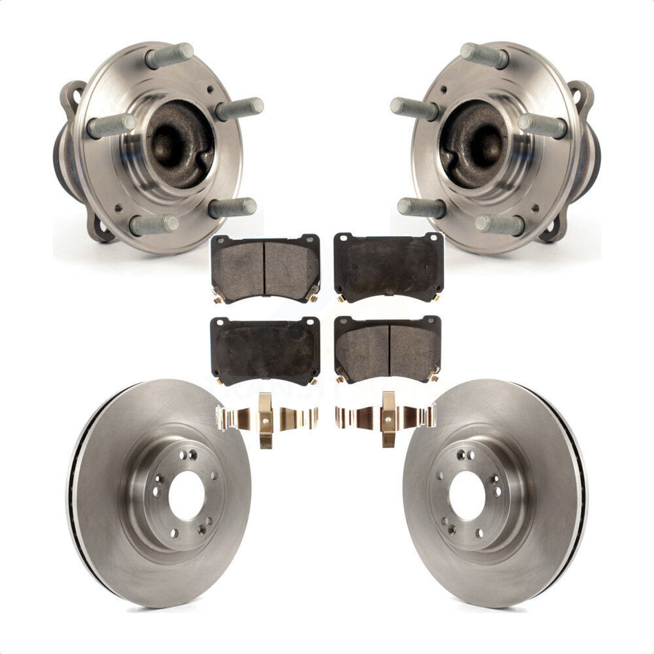 Front Hub Bearing Assembly With Disc Brake Rotors And Semi-Metallic Pads Kit For Hyundai Genesis KBB-114967