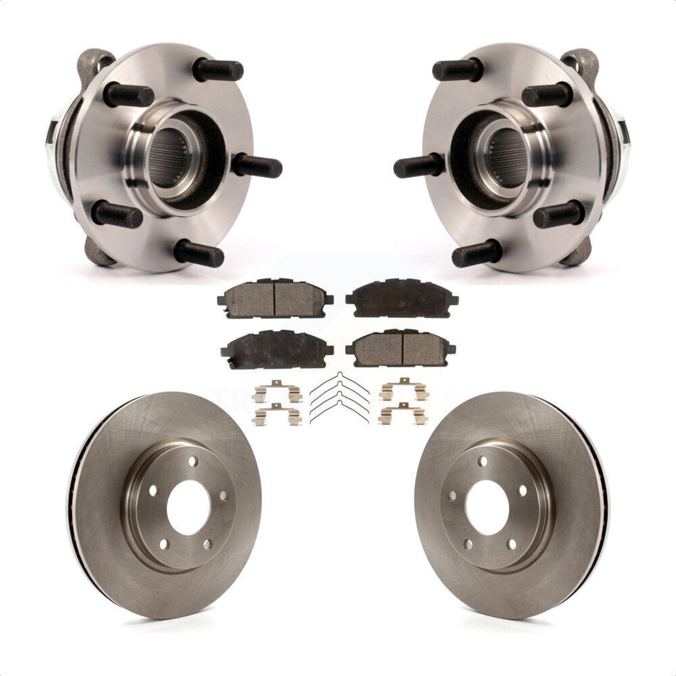 Front Hub Bearing Assembly With Disc Brake Rotors And Semi-Metallic Pads Kit For 2011-2017 Nissan Quest KBB-114972
