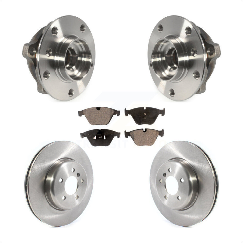 Front Hub Bearing Assembly With Disc Brake Rotors And Semi-Metallic Pads Kit For BMW 535i xDrive 535d 640i Gran Coupe KBB-114973