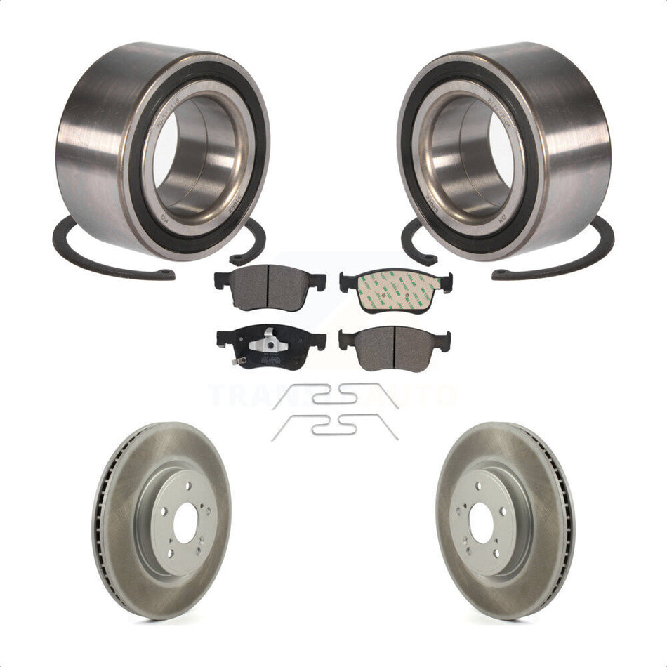 Front Wheel Bearing With Coated Disc Brake Rotors And Semi-Metallic Pads Kit For Honda Accord KBB-115021