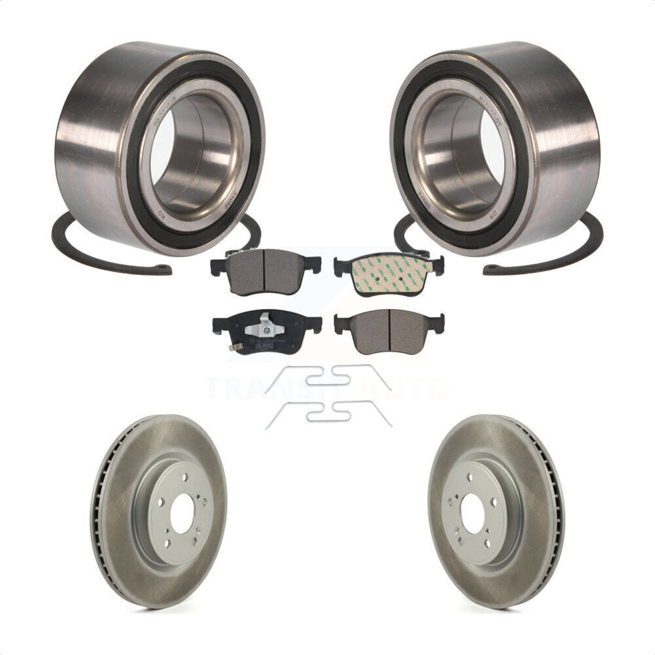 Front Wheel Bearing With Coated Disc Brake Rotors And Ceramic Pads Kit For Honda Accord KBB-115040