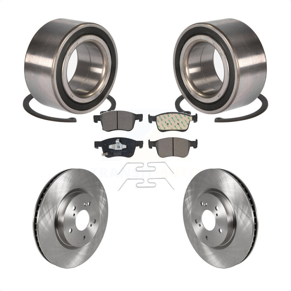 Front Wheel Bearing With Disc Brake Rotors And Ceramic Pads Kit For Honda Accord KBB-115052