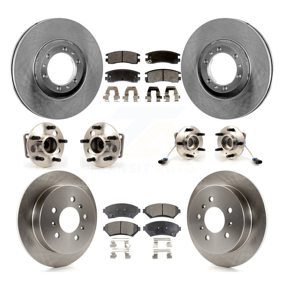 Front Rear Hub Bearings Assembly Disc Brake Rotors And Semi-Metallic Pads Kit (10Pc) For Buick Pontiac Grand Prix Chevrolet Venture Regal Century Oldsmobile Intrigue KBB-115054