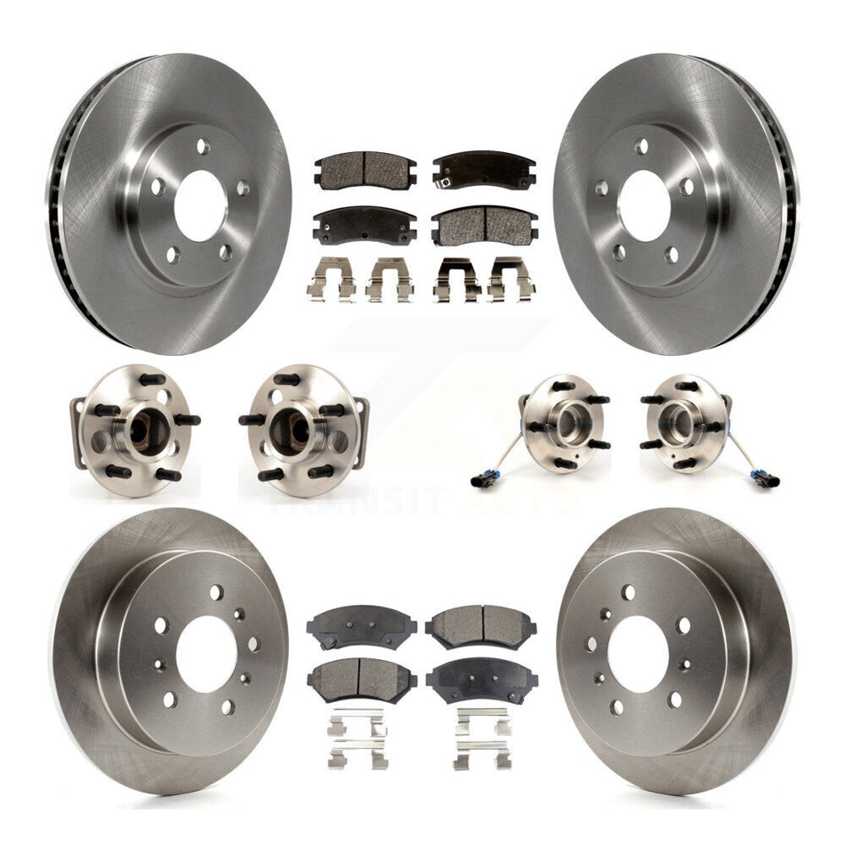 Front Rear Hub Bearings Assembly Disc Brake Rotors And Semi-Metallic Pads Kit (10Pc) For Chevrolet Impala Monte Carlo Oldsmobile Intrigue KBB-115055