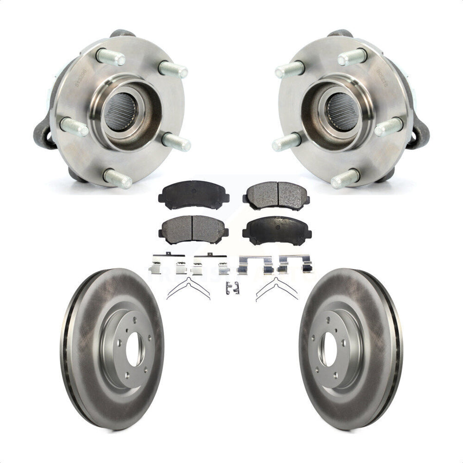 Front Hub Bearing Assembly With Coated Disc Brake Rotors And Ceramic Pads Kit For Nissan Maxima KBB-115120