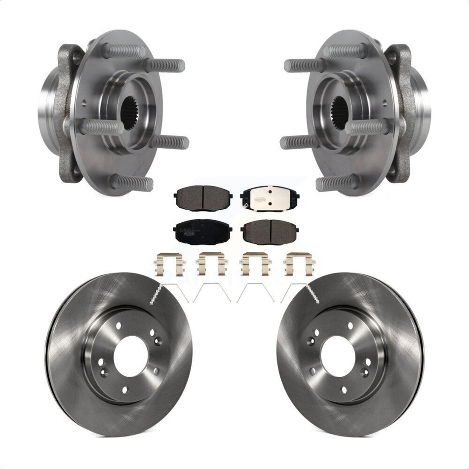Front Hub Bearing Assembly With Disc Brake Rotors And Ceramic Pads Kit For 2018-2020 Hyundai Elantra GT Base KBB-115128