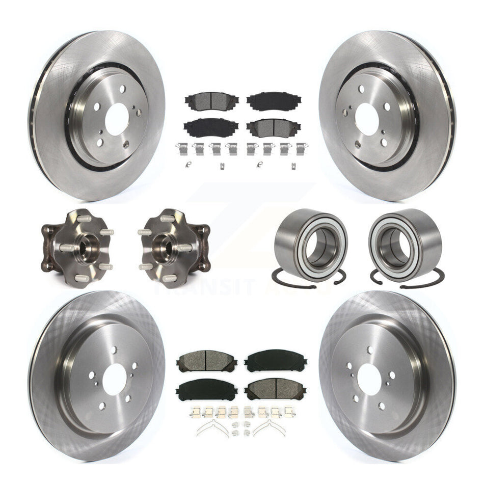 Front Rear Wheel Hub Bearing Disc Brake Rotor And Pad Kit (10Pc) For 2016 Lexus RX350 AWD KBB-115129