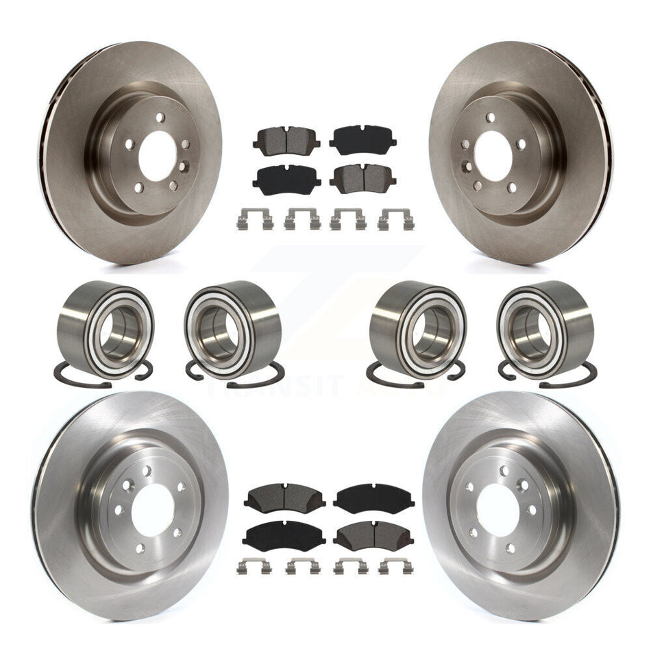 Front Rear Wheel Bearings Disc Brake Rotors And Semi-Metallic Pads Kit (10Pc) For Land Rover Range Sport Discovery KBB-115145