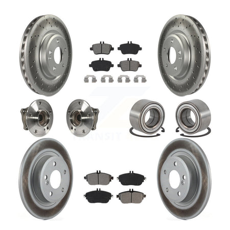 Front Rear Hub Bearing Coat Brake Rotor Pads Kit (10Pc) For 2019 Mercedes-Benz CLA250 FWD KBB-115184