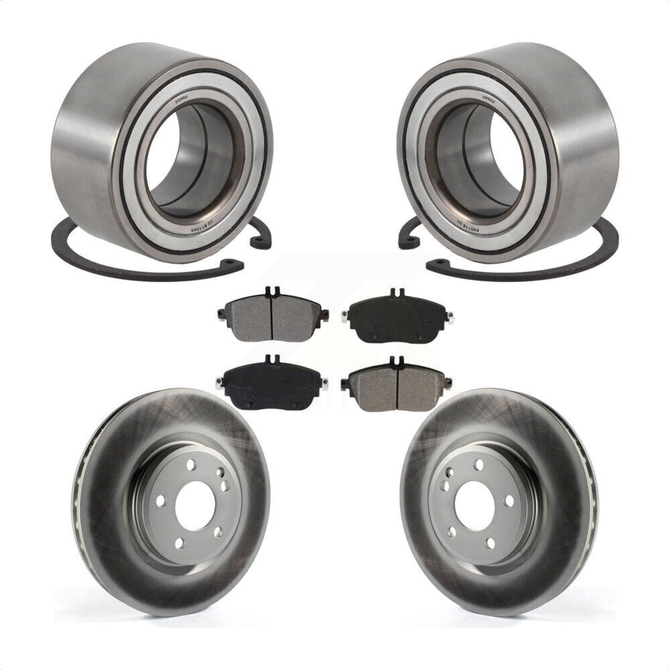 Front Wheel Bearing With Coated Disc Brake Rotors And Semi-Metallic Pads Kit For Mercedes-Benz CLA250 GLA250 INFINITI QX30 KBB-115199