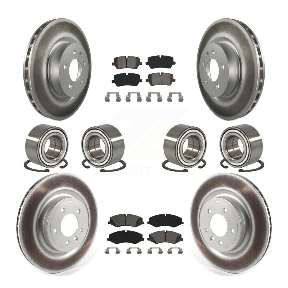Front Rear Wheel Bearings Coated Disc Brake Rotors And Semi-Metallic Pads Kit (10Pc) For Land Rover Range Sport Discovery KBB-115201