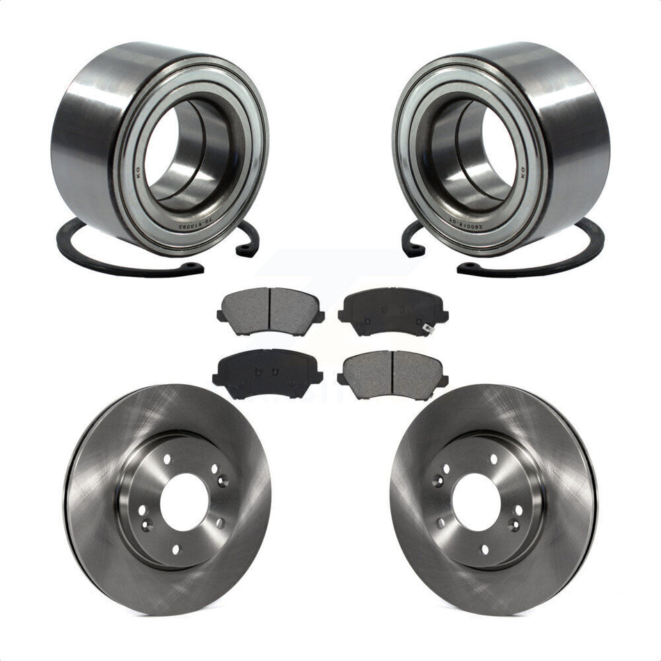 Front Wheel Bearing Brake Rotor Pads Kit For Kia Forte Hyundai Elantra GT Forte5 Veloster KBB-115208