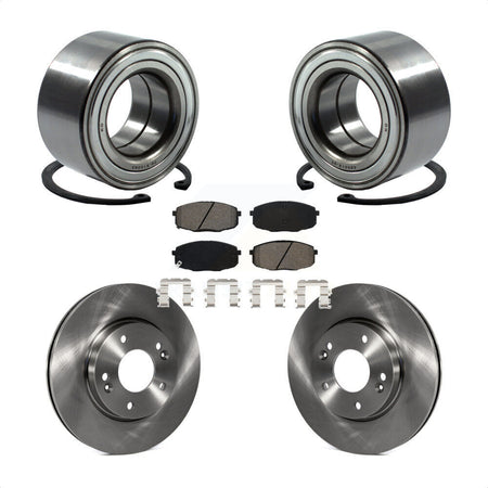 Front Wheel Bearing Disc Brake Rotors And Semi-Metallic Pads Kit For Kia Soul Forte KBB-115210