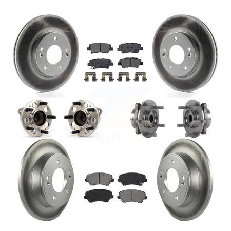 Front Rear Hub Bearing Coated Disc Brake Rotor Pad Kit (10Pc) For 2017 Hyundai Elantra GT KBB-115271