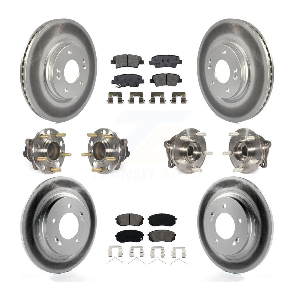 Front Rear Hub Bearing Assembly Coated Disc Brake Rotor And Pad Kit (10Pc) For Kia Optima KBB-115276