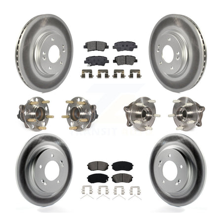 Front Rear Hub Bearing Assembly Coated Disc Brake Rotor And Pad Kit (10Pc) For Kia Optima KBB-115276