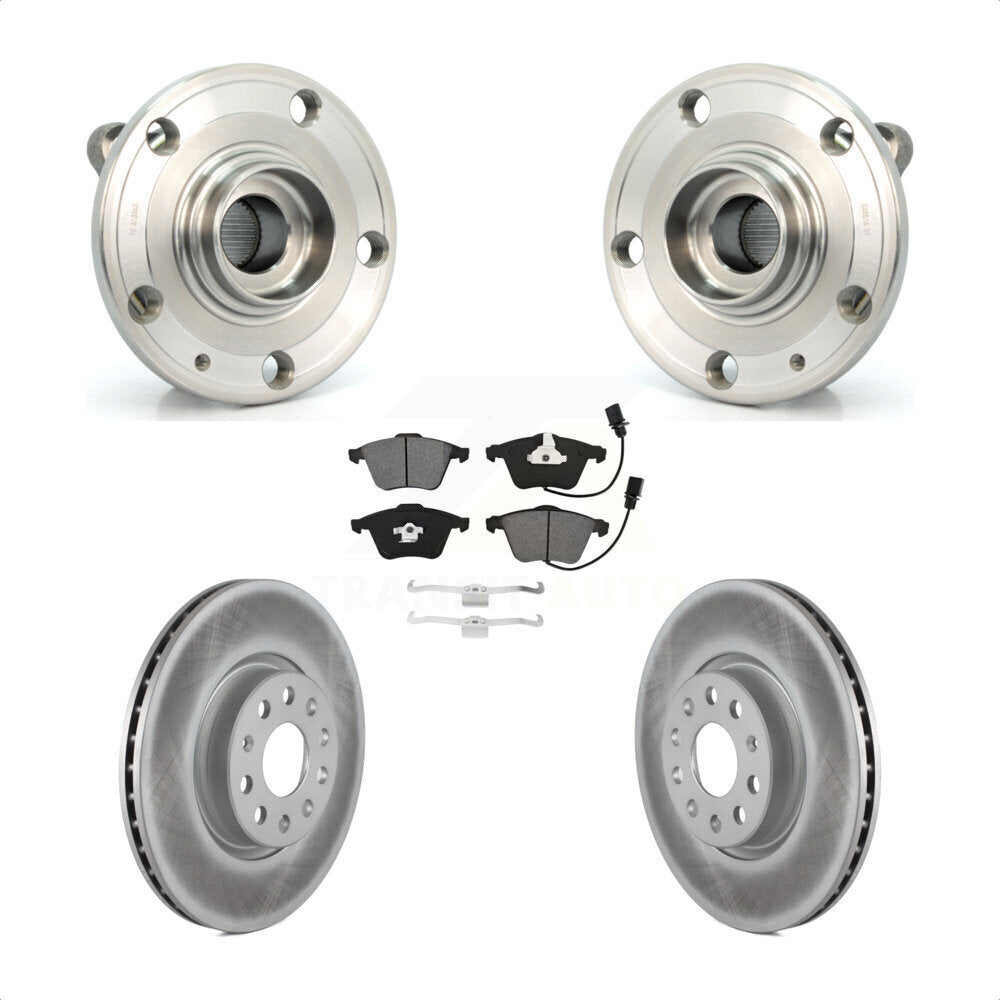 Front Hub Bearing Assembly Coated Disc Brake Rotors And Pads Kit For Volkswagen CC KBB-115291