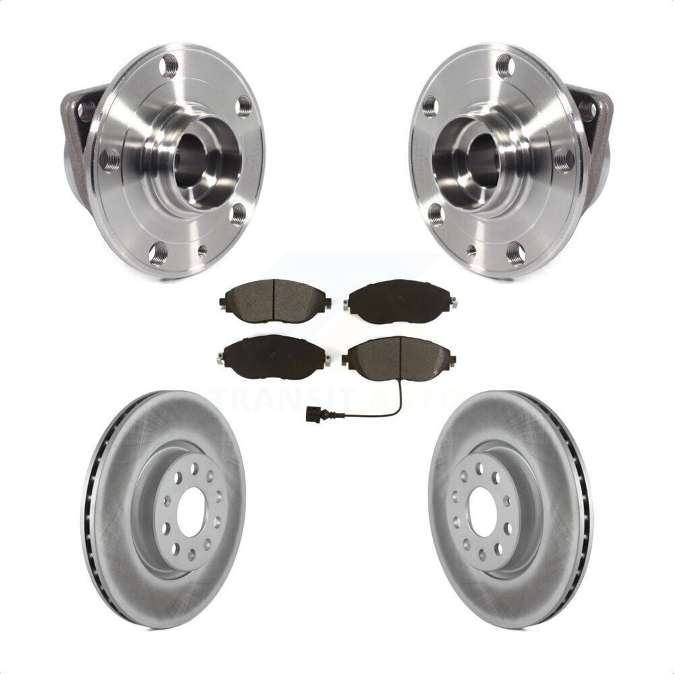 Front Hub Bearing Assembly Coated Disc Brake Rotor And Pads Kit For Volkswagen GTI Arteon KBB-115300