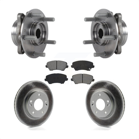 Front Hub Bearing Assembly Coated Brake Rotor And Pad Kit For Hyundai Veloster Elantra GT KBB-115304