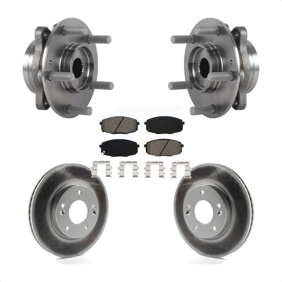 Front Hub Bearing Coated Disc Brake Rotor Pad Kit For Kia Forte Hyundai Elantra GT Forte5 KBB-115305