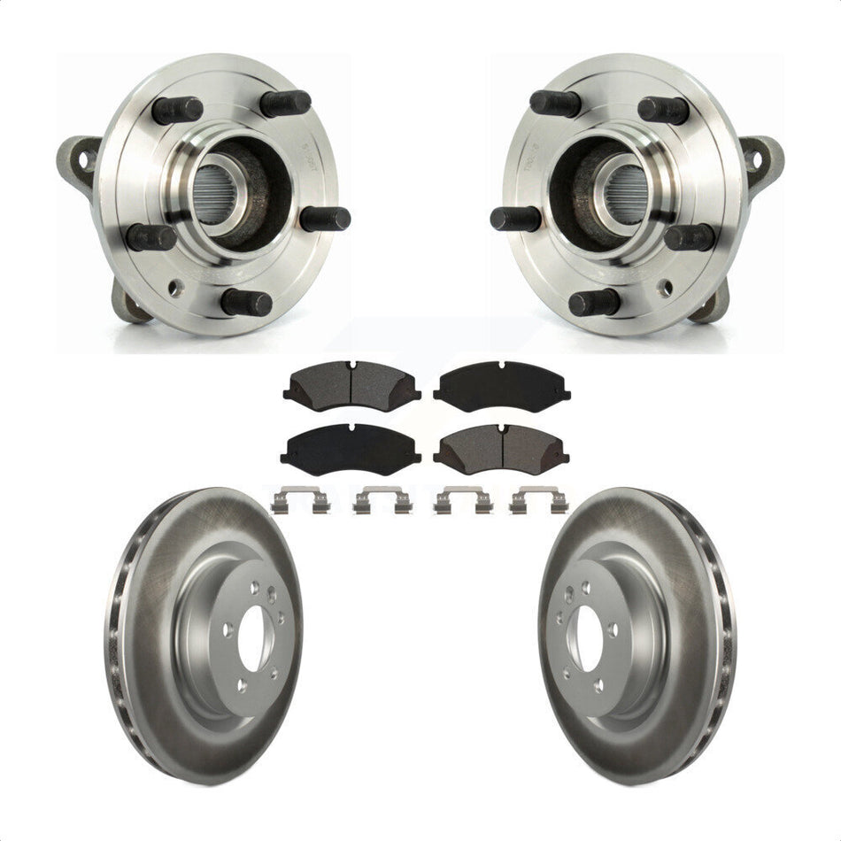 Front Hub Bearing Assembly With Coated Disc Brake Rotors And Semi-Metallic Pads Kit For Land Rover Range Sport LR4 KBB-115306