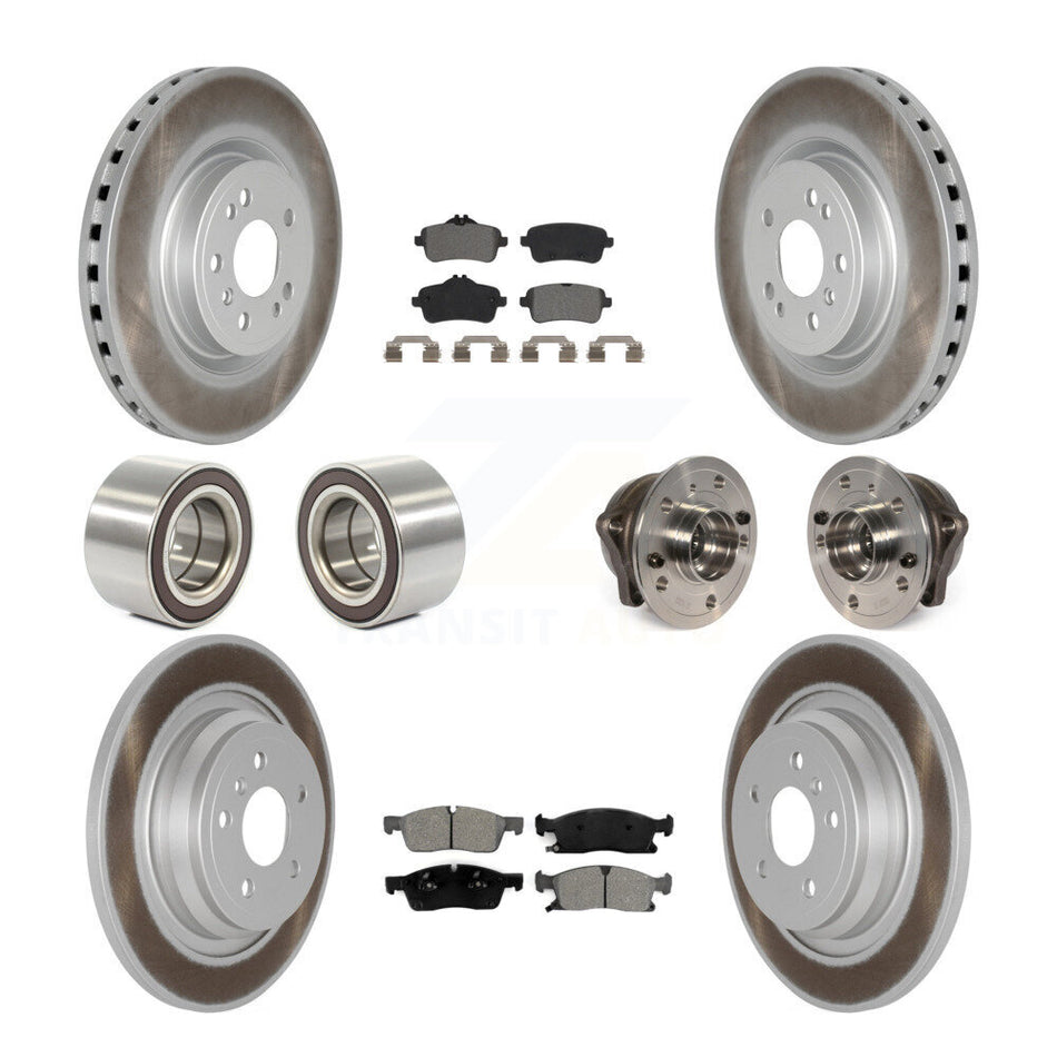 Front Rear Wheel Hub Bearings Assembly Coated Disc Brake Rotors And Semi-Metallic Pads Shoes Kit (10Pc) For Mercedes-Benz ML350 GLE350 ML250 GLE300d KBB-115309