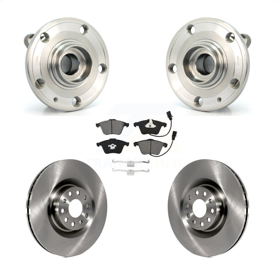 Front Hub Bearing Assembly Disc Brake Rotors And Pads Kit For Volkswagen Passat CC Golf R KBB-115318