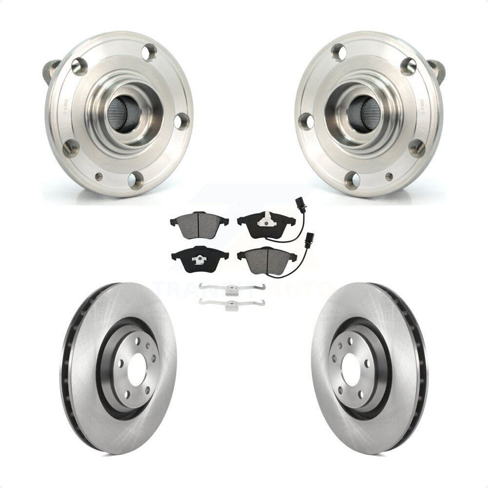 Front Hub Bearing Assembly With Disc Brake Rotors And Semi-Metallic Pads Kit For Audi TT Quattro 340mm Diameter Rotor KBB-115319