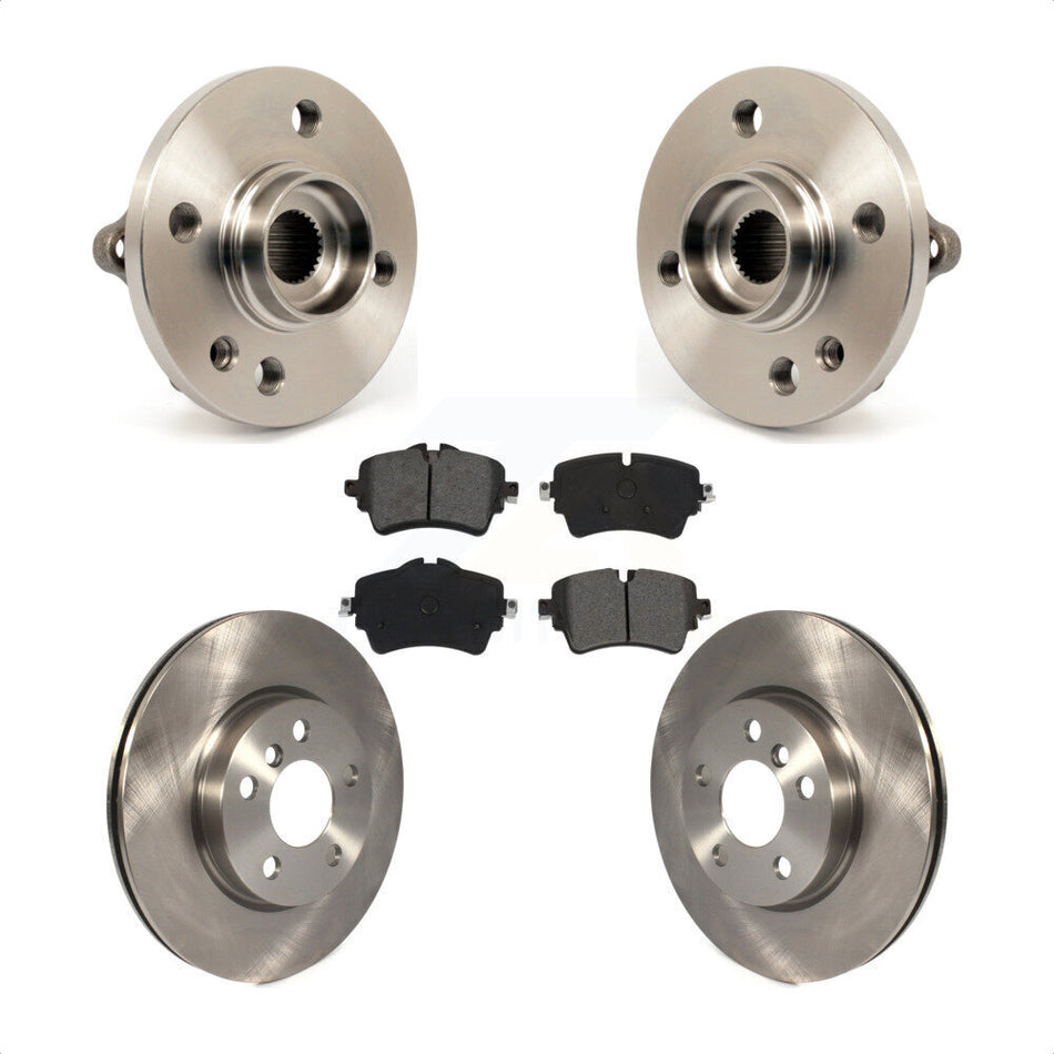 Front Hub Bearing Assembly With Disc Brake Rotors And Semi-Metallic Pads Kit For 2015 Mini Cooper Convertible Coupe 294mm Diameter Rotor 5 Lug Wheels KBB-115324