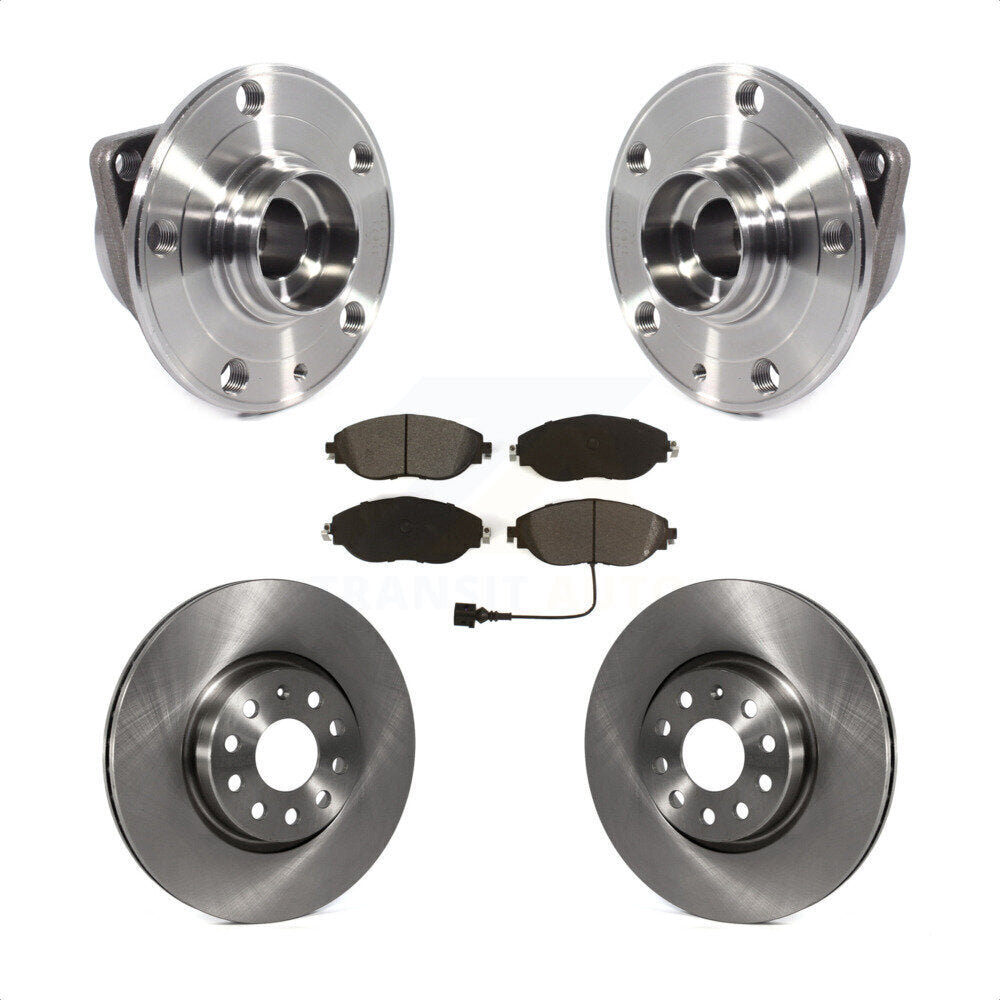 Front Hub Bearing Assembly Disc Brake Rotors And Pads Kit For Volkswagen GTI Arteon KBB-115326