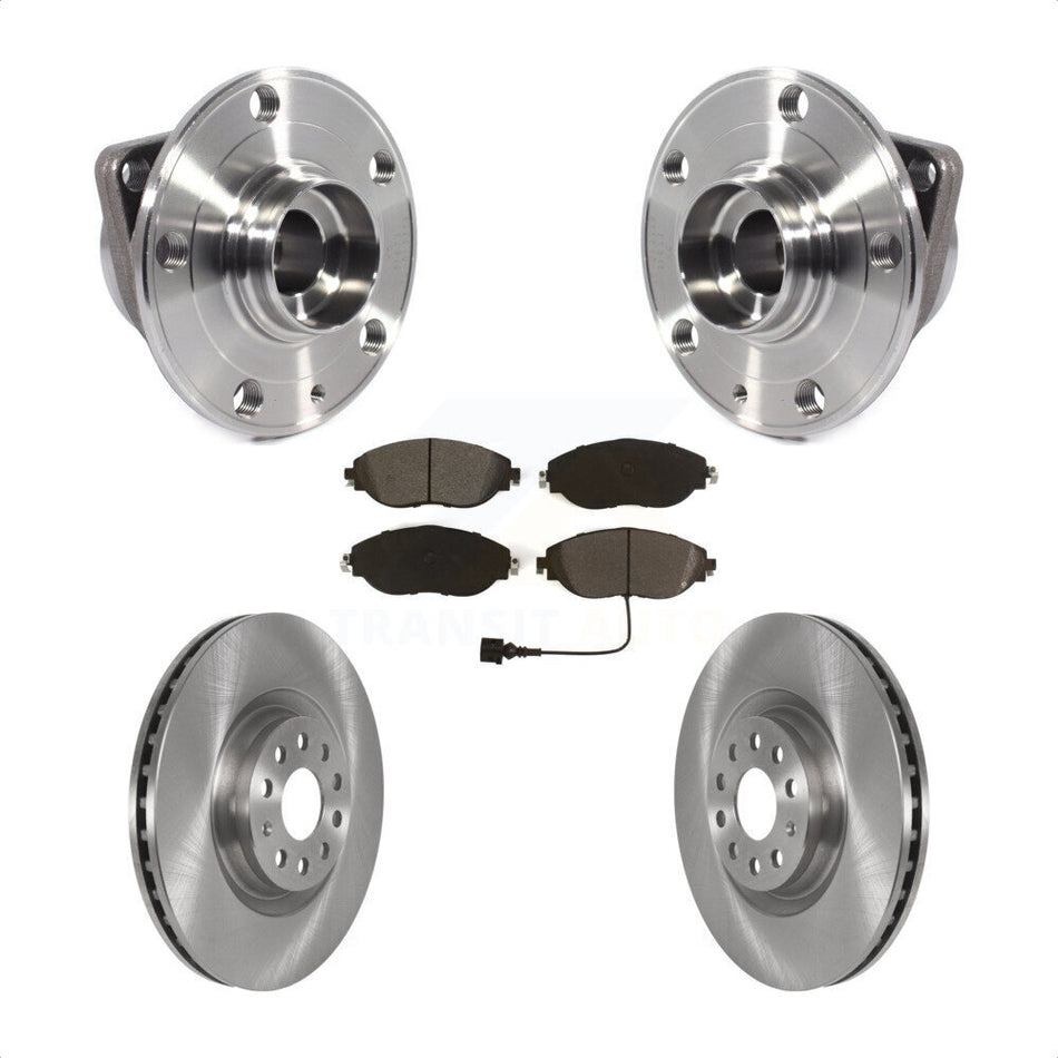 Front Hub Bearing Brake Rotor & Pad Kit For Volkswagen Tiguan Jetta Audi Q3 GTI Golf R S3 KBB-115327