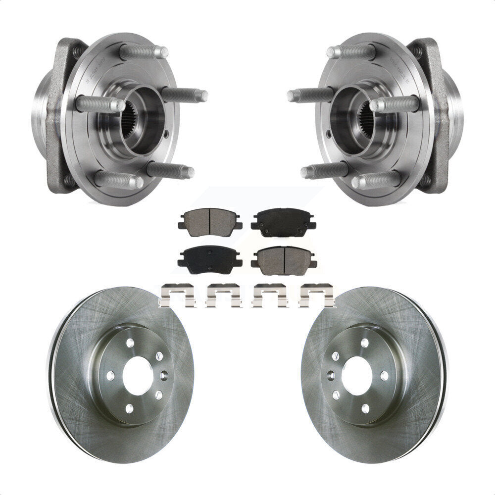 Front Hub Bearing Assembly Disc Brake Rotor And Pads Kit For Chevrolet Cruze Volt Bolt EV KBB-115328