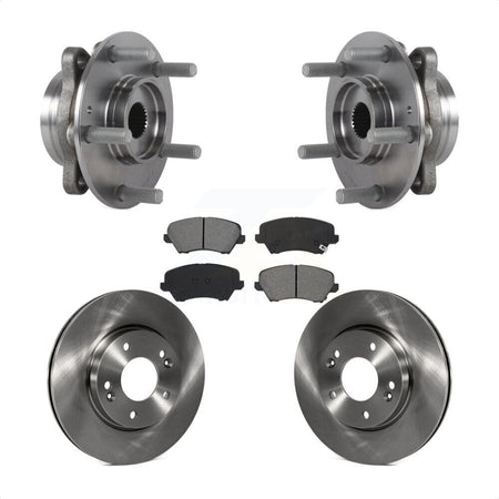 Front Hub Bearing Assembly Disc Brake Rotors And Pads Kit For Hyundai Veloster Elantra GT KBB-115330