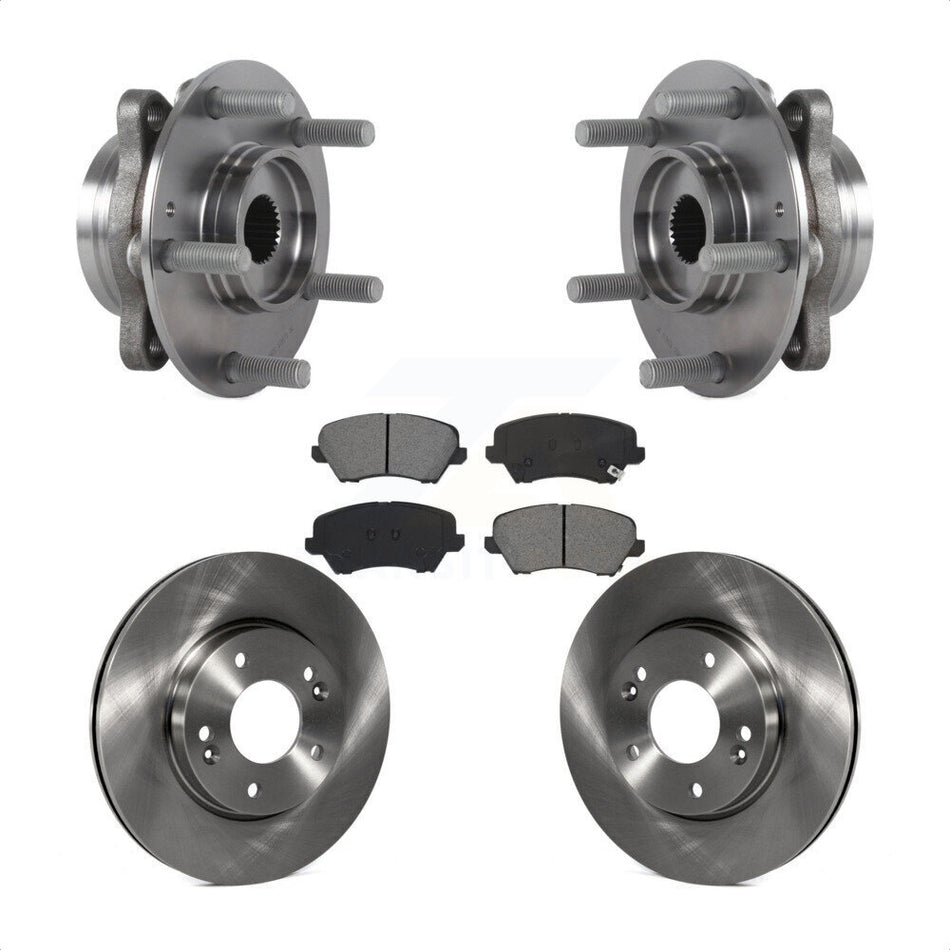 Front Hub Bearing Assembly Disc Brake Rotors And Pads Kit For Hyundai Veloster Elantra GT KBB-115330