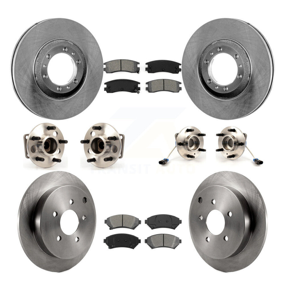 Front Rear Hub Bearings Assembly Disc Brake Rotors And Semi-Metallic Pads Kit (10Pc) For Pontiac Montana KBB-115342