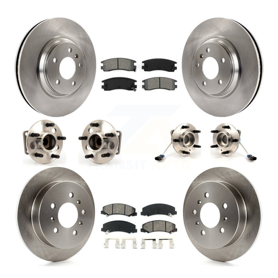 Front Rear Hub Bearings Assembly Disc Brake Rotors And Semi-Metallic Pads Kit (10Pc) For Buick LaCrosse Allure KBB-115346