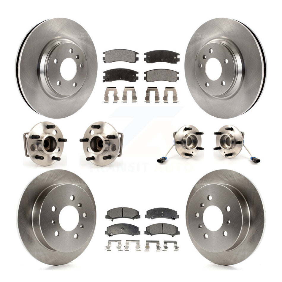Front Rear Hub Bearings Assembly Disc Brake Rotors And Ceramic Pads Kit (10Pc) For Buick LaCrosse Allure KBB-115363