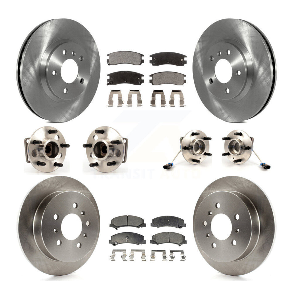 Front Rear Hub Bearings Assembly Disc Brake Rotors And Ceramic Pads Kit (10Pc) For Chevrolet Impala Monte Carlo KBB-115365