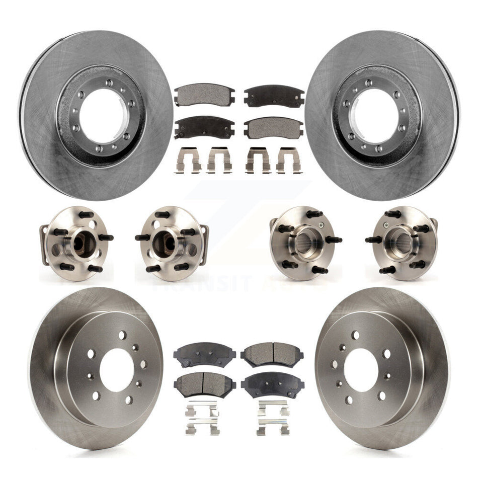 Front Rear Hub Bearings Assembly Disc Brake Rotors And Ceramic Pads Kit (10Pc) For Chevrolet Venture KBB-115367
