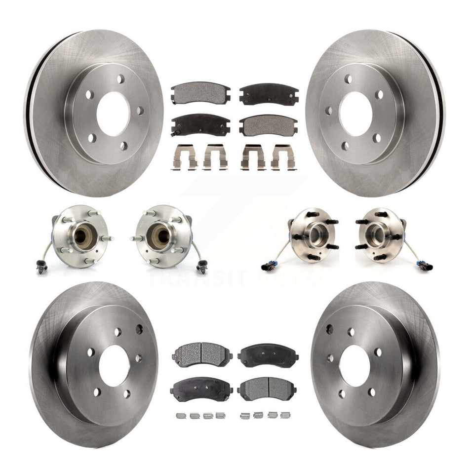 Front Rear Hub Bearings Assembly Disc Brake Rotors And Ceramic Pads Kit (10Pc) For Buick Rendezvous KBB-115372