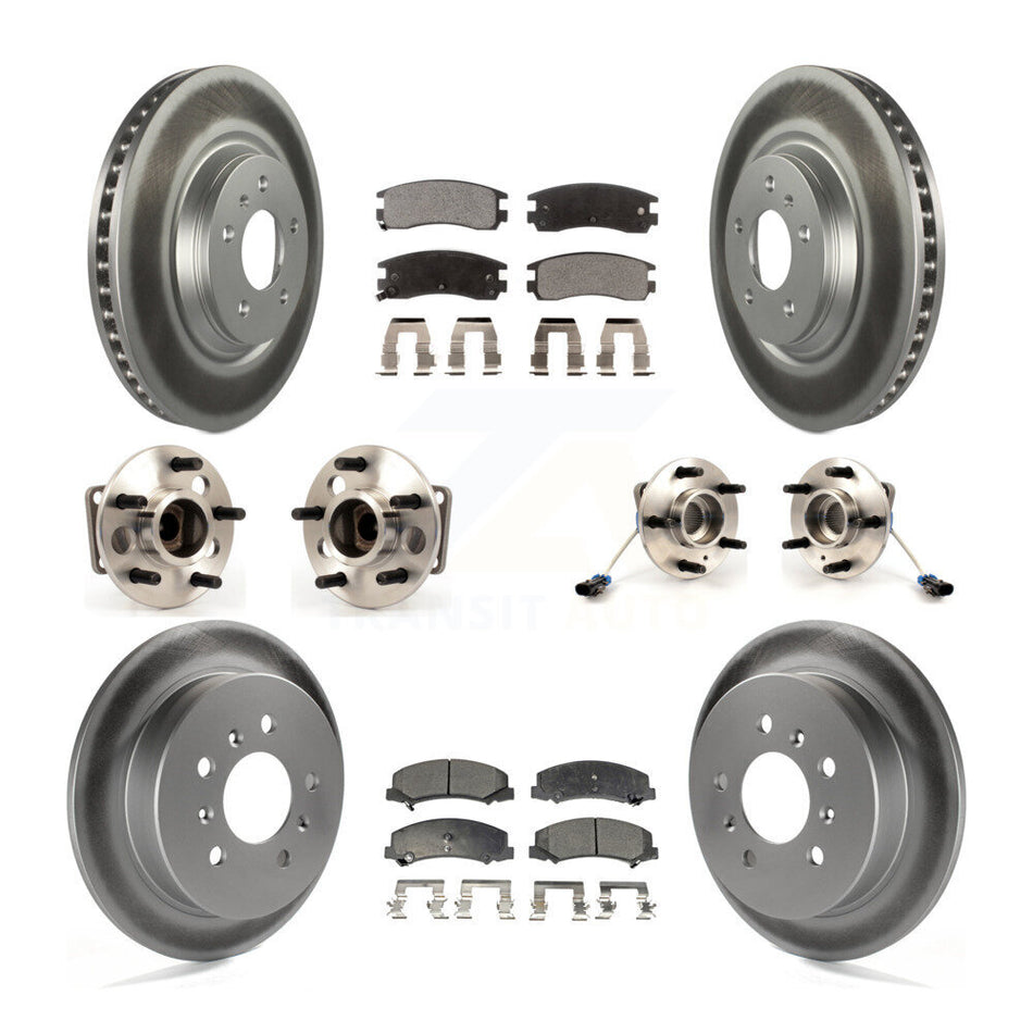 Front Rear Hub Bearings Assembly Coated Disc Brake Rotors And Ceramic Pads Kit (10Pc) For Buick LaCrosse Allure KBB-115393